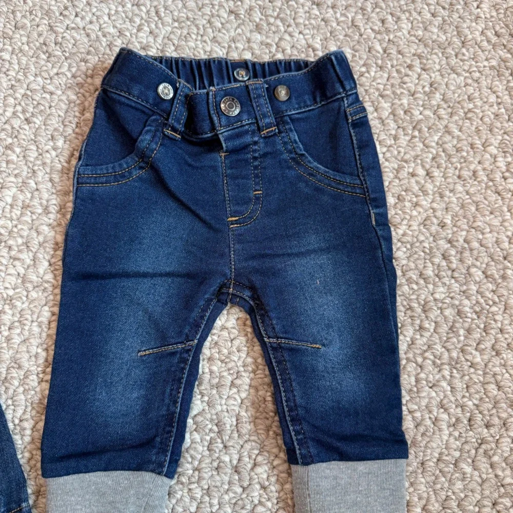 Cat & Jack Baby Boy Jeans Bundle Dark Wash Denim‎ Size 0-3 Months